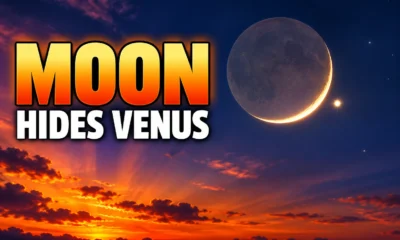 Moon Venus Mercury Spica lineup after sunset