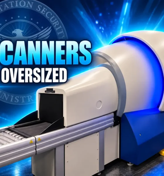 TSA CT scanner smaller carry-on tunnel opening