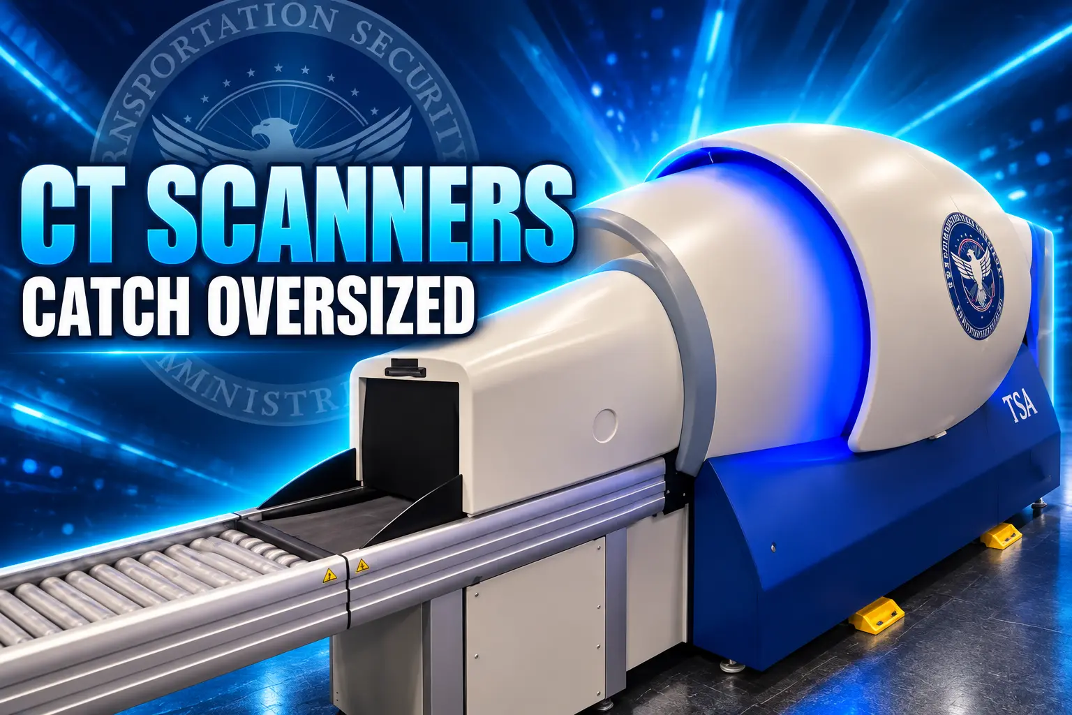 TSA CT scanner smaller carry-on tunnel opening