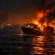 Iranian container ship burns near Hengam Island