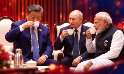 Modi Xi Putin tea at BRICS New Delhi