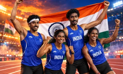 India mixed 4x400m silver Nagoya Asian Games