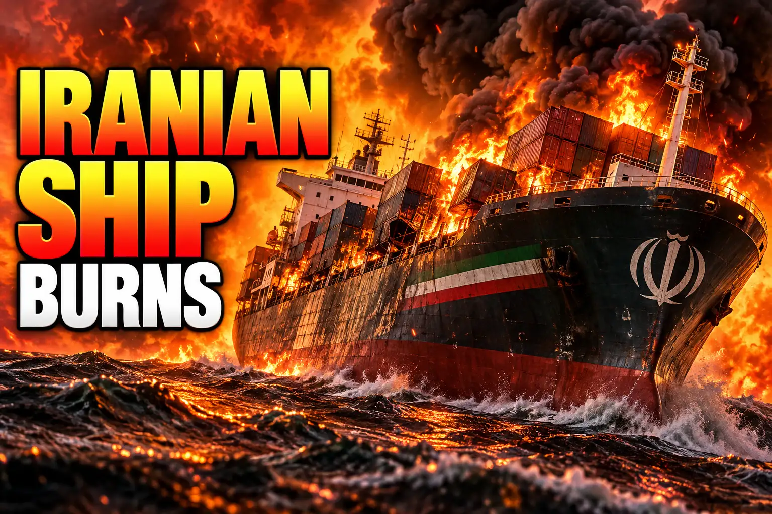 Iranian container ship struck near Hengam Island Hormuz