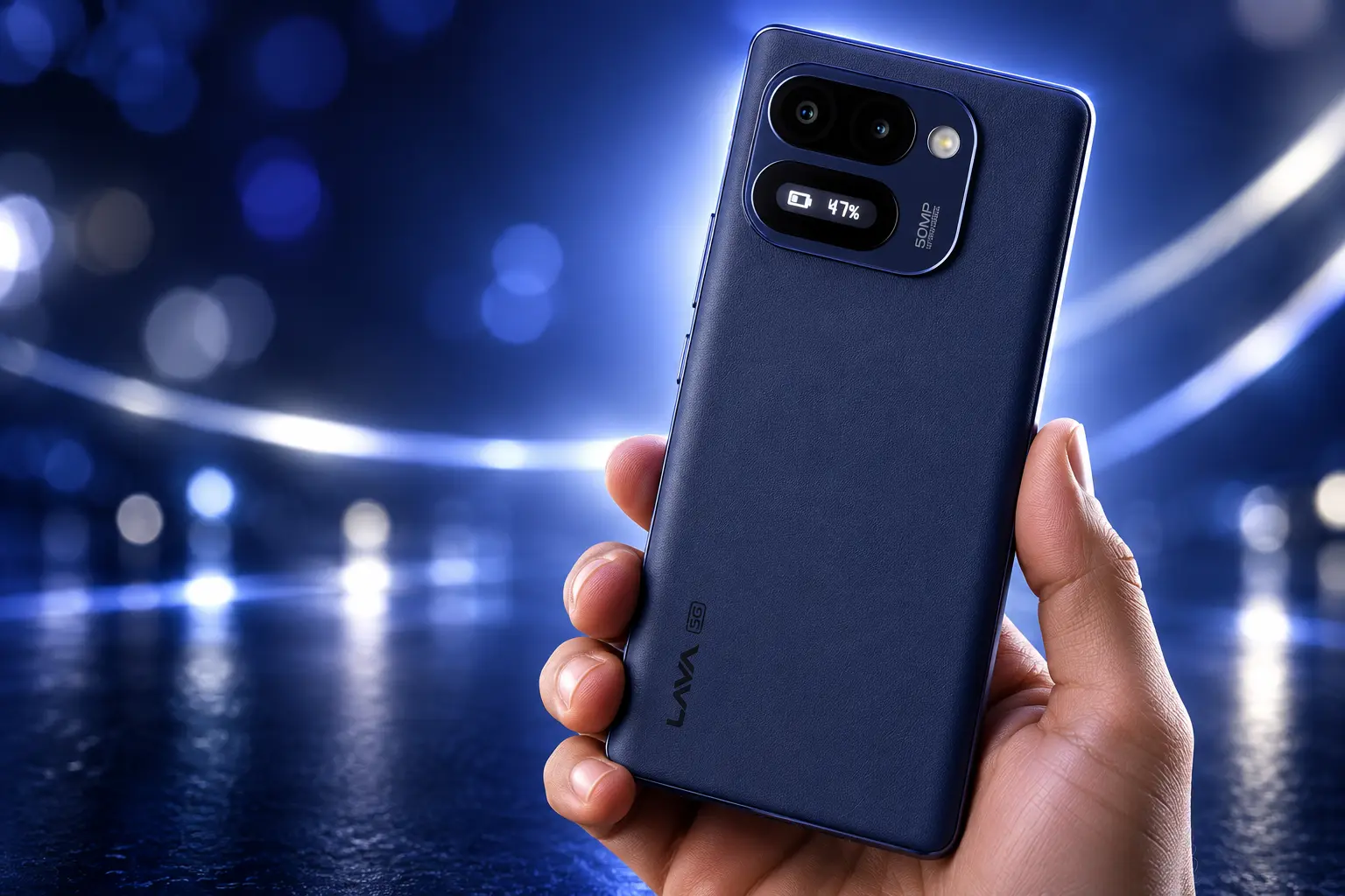 Lava Virat Curve 5G rear mini screen launch
