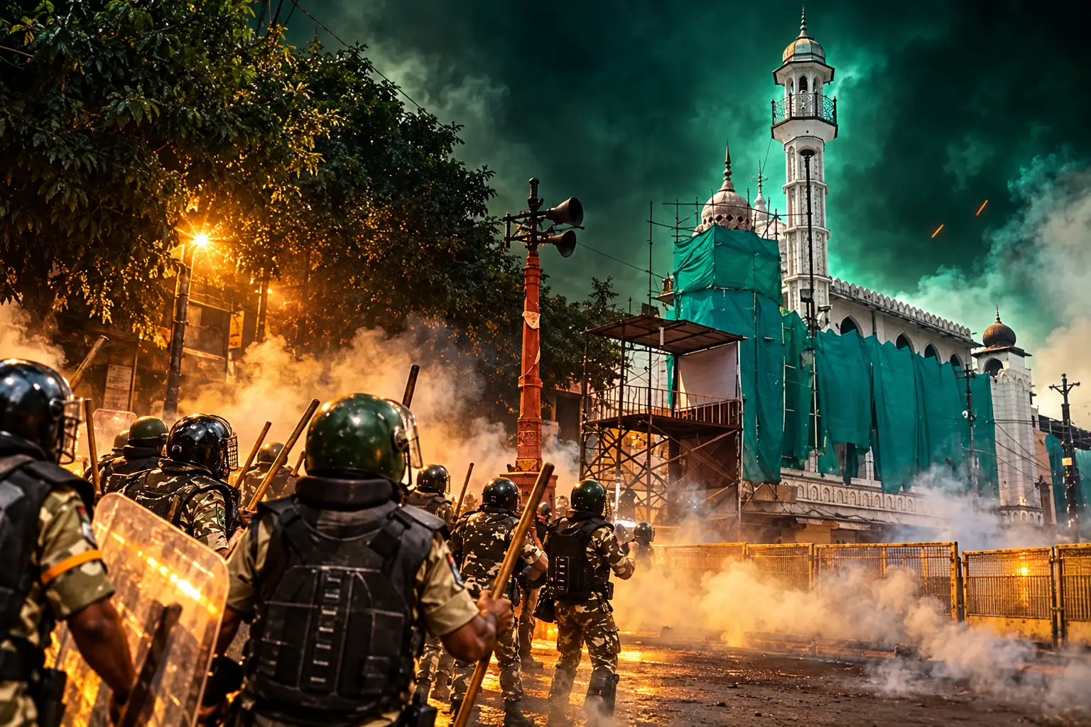 Ujjain tear gas after Shahi Masjid road cut